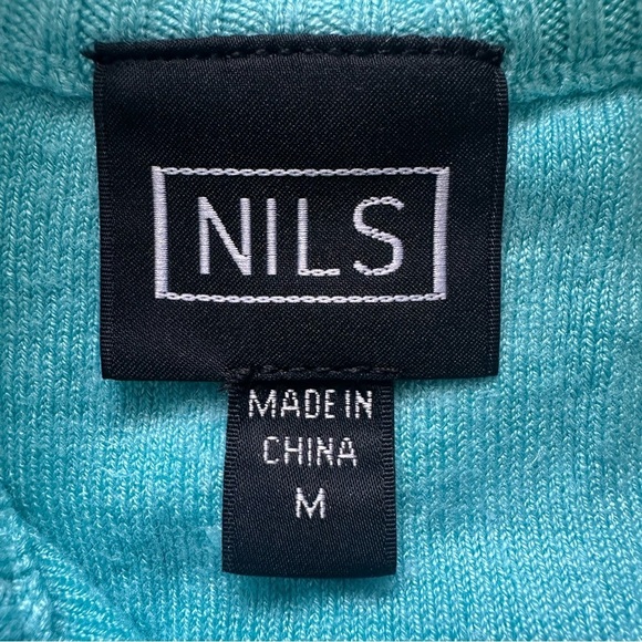 Nils Women's Big Sky Sweater 1/4 Zip Pullover Long Sleeve Blue Silver M - Picture 7 of 12